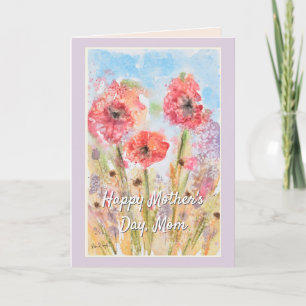Carte Joyeuse Fête des Mères Jolies Fleurs