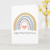 Carte Joyeuse fête des Mères Maman Aquarelle Cœurs Arc-e (Fleur jaune)