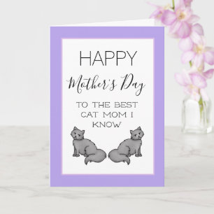 Carte Joyeuse fête des Mères, maman chat