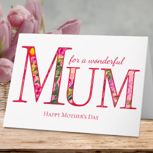 Carte Joyeuse Fête des Mères MAMAN - Élégant Design Flor
