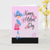 Carte Joyeuse Fête des mères Maman enceinte (Fleur jaune)