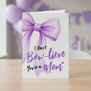 Carte Joyeuse Fête des Mères Maman Nouveau Nœud Violet M