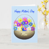 Carte Joyeuse Fête des mères Maman Panier de marguerites (Fleur jaune)