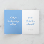 Carte Joyeuse fête des mères Maman Photo Mur Coeur bleu (Intérieur)