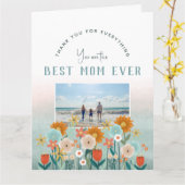 Carte Joyeuse Fête des Mères Moderne Meilleure Maman Fle (Fleur jaune)