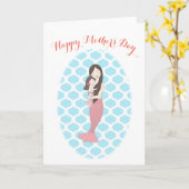 Carte Joyeuse fête des mères Mourmande maman et petite f (Fleur jaune)