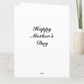 Carte Joyeuse fête des Mères noir blanc script chic pers (Dos)