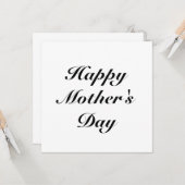 Carte Joyeuse fête des mères noir blanc script élégant (Devant/Arrière en situation)