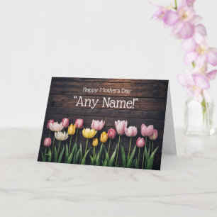 Carte Joyeuse fête des mères Nom personnalisé Jolis tuli