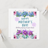 Carte Joyeuse fête des Mères nous aimons chier chez vous (Devant/Arrière en situation)