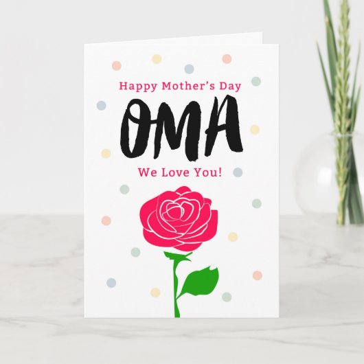 Carte Joyeuse Fête des Mères, Oma, Tu veux dire tout (Devant)