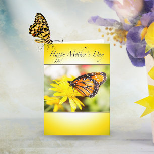 Carte Joyeuse fête des Mères Papillon Monarchique Margue