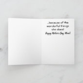 Carte Joyeuse fête des mères PARCE QUE (Intérieur)