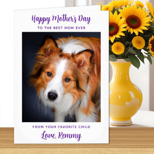 Carte Joyeuse Fête des Mères Personnalisée Cute Pet Chie