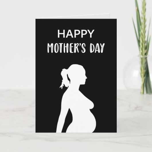 Carte Joyeuse fête des mères petite bosse maman enceinte (Devant)