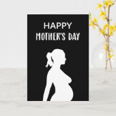 Carte Joyeuse fête des mères petite bosse maman enceinte (Fleur jaune)