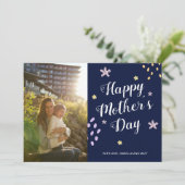 Carte Joyeuse Fête des Mères Photo Fleurs dessinées à la (Debout devant)