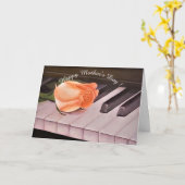 CARTE JOYEUSE FÊTE DES MÈRES PIANO (Fleur jaune)