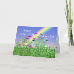 Carte Joyeuse Fête des mères pour fille Fleurs de printe