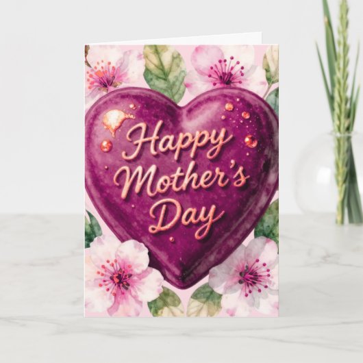 Carte Joyeuse Fête des Mères Purple Heart Bloom (Devant)