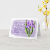 Carte Joyeuse Fête des Mères - Purple Iris d2 (Fleur jaune)