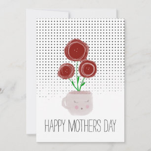Carte Joyeuse Fête des Mères Red Poppy Florals