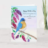 Carte Joyeuse Fête des Mères Robin Dans Arbre de Wisteri (Devant)