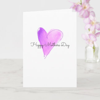Carte Joyeuse Fête des Mères Rose Aquarelle Cœur Je T'Ai