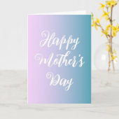 Carte Joyeuse Fête des Mères Rose Clair Sarcelle Élégant (Fleur jaune)