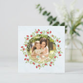 Carte Joyeuse Fête des Mères Rose d'aquarelle Photo flor (Debout devant)