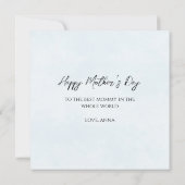 Carte Joyeuse Fête des Mères Rose d'aquarelle Photo flor (Dos)