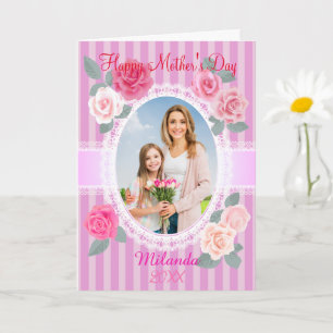 Carte Joyeuse Fête des Mères Roses Roses