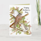 Carte Joyeuse fête des mères Rossignols dans l'arbre (Devant)