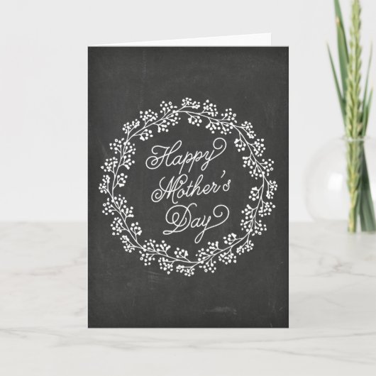 Carte Joyeuse fête des mères Rustic Chalkboard (Devant)