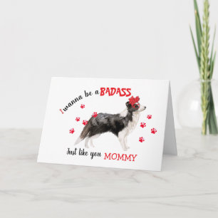 Carte Joyeuse fête des Mères Sale Tête de Border Collie