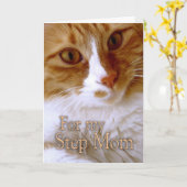 Carte Joyeuse fête des mères - Step Mom Sweet Cat (Fleur jaune)