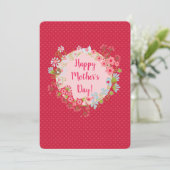 Carte Joyeuse fête des mères sur deux côtés | Couronne f (Debout devant)