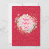 Carte Joyeuse fête des mères sur deux côtés | Couronne f (Devant)
