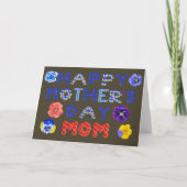 Carte Joyeuse Fête des Mères Textes de polices Pensées E (Devant)