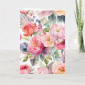 Carte Joyeuse Fête des Mères Vase Floral Aquarelle Style (Dos)