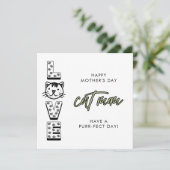 Carte Joyeuse Fête des Mères Vertes de la Purrfect Chat (Debout devant)