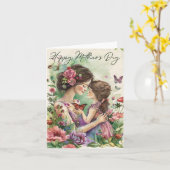 Carte Joyeuse fête des mères vierge (Fleur jaune)