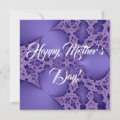 Carte Joyeuse fête des mères, violet fractal (Devant)