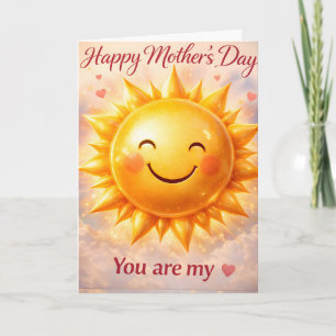 Carte Joyeuse fête des Mères, vous êtes mon soleil adora