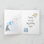 Carte Joyeuse fête des oiseaux, anniversaire (Intérieur)