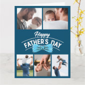 Carte Joyeuse Fête des Pères 5 Collage Photo (Fleur jaune)