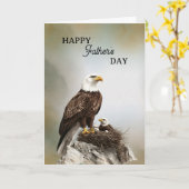 Carte Joyeuse fête des Pères Aigle et Aiglon (Fleur jaune)