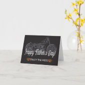 Carte Joyeuse fête des Pères avec moto Profitez de la ba (Fleur jaune)