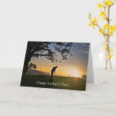 Carte Joyeuse Fête des Pères avec thème de golf (Fleur jaune)