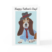 Joyeuse fête des pères Basset Hound en chemise et 